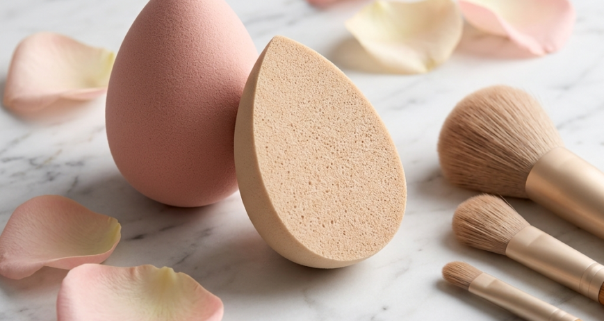 Premium Makeup Sponges. Ingredients: Latex-Free Polyurethane Foam. Size: 2/packet.